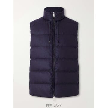 26 FW SLOWEAR 네이비 울 캐시미어 패딩 조끼 TP581353110