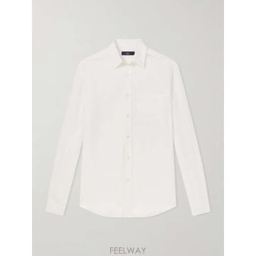 26 FW 던힐 화이트 리넨 셔츠 TP581352101