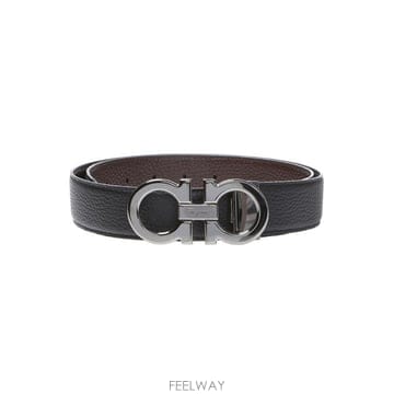 페라가모 26FW 은장 간치니 양면 벨트 블랙브라운 67-9710 0689134