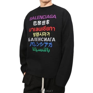 21SS 발렌시아가 646491 T1595 2771 로고 크루넥 니트