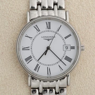 론진 Longines 프레장스 화이트 다이얼 쿼츠 시계 L4.720.4