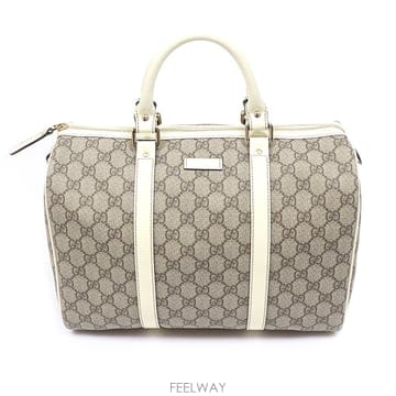 Gucci(구찌) 193603 PVC GG로고 화이트 페이던트 조이 미듐 보스턴 토트백