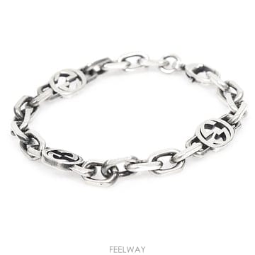 Gucci(구찌) 620798 925 빈티지 피니시 스털링 실버 인터로킹 G 체인 팔찌 16호