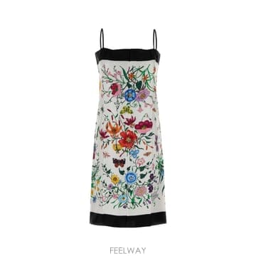 GUCCI [X45]���� 874124ZAU95 9097 ���� ���ǽ� �� �̵� �̴� �巹�� Printed twill dr[X45]���� 874124ZAU95 9097 ���� ���ǽ� �� �̵� �̴� ��