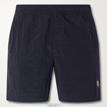 26 FW 스톤아일랜드 네이비 라이트웨이트 미드렝스 플렉서블 나일론 메탈 스윔 쇼츠