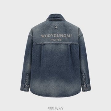 [우영미] 백로고 데님 셔츠 블루 남성 자켓 W263SH27988L / TR