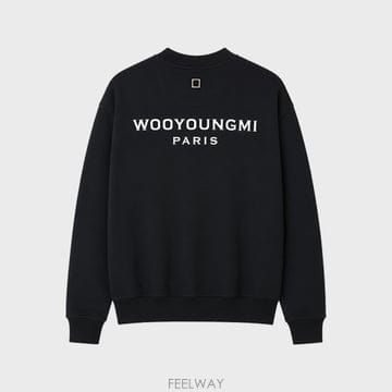 우영미 백로고 맨투맨 블랙