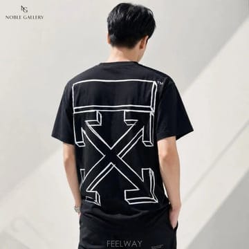 [정품/당일출고] 오프화이트 애로우 프린팅 반팔 티셔츠 블랙 XS / 90~95