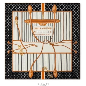 26 FW 루이비통 My Neverfull 마이 네버풀 모노그램 보더 핸드롤엣지 숄 스카프