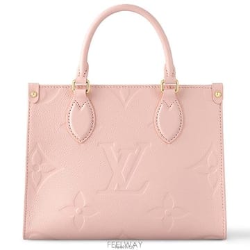 26 FW 루이비통 핑크 OnTheGo 온더고 PM 파스텔 모노그램 엠보싱 탑핸들