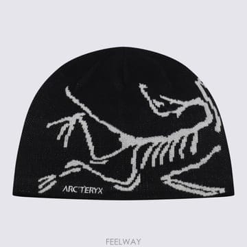 Arc teryx 블랙 울 앤 polyester Bird Head Toque 비니 모자 X000006756O