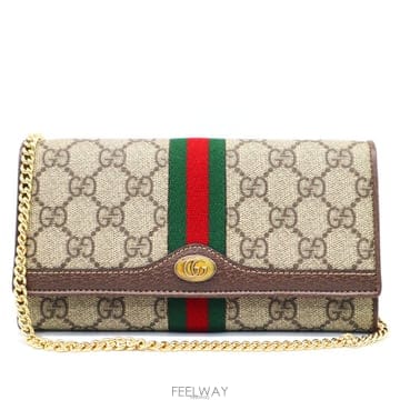 중고명품건대점 / Gucci(구찌) 546592 수프림 캔버스 WEB 오피디아 WOC 체인 지갑 크