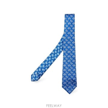 당일배송 키톤 페이즐리 프린트 실크 넥타이