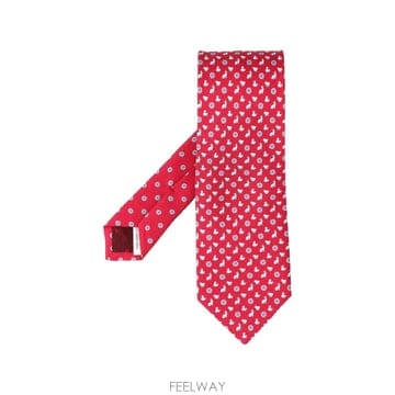 Ferragamo ���Ϲ�� ��󰡸� charms print silk tie���Ϲ�� ��󰡸� charms print silk tie