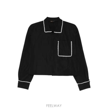마쥬 브레이드 트리밍 셔츠
