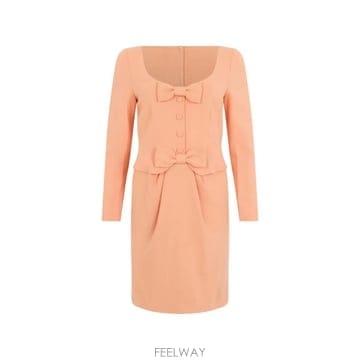 26 FW 모스키노 보우 디테일 긴소매 미니 드레스 T04310425 TP455161319