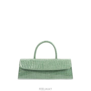 바이파 미니 롱가 프레시 엠보스드 레더 탑 핸들 백