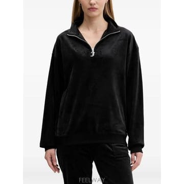 주시 꾸띠르 로고 집업 스웨터
