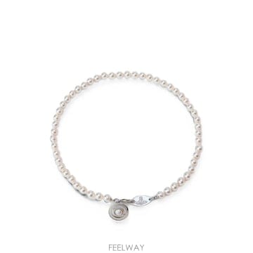 ViVienne westwood ���Ϲ�� ���ȿ���Ʈ��� logo pendant beaded necklace���Ϲ�� ���ȿ���Ʈ��� logo pendant beaded necklace