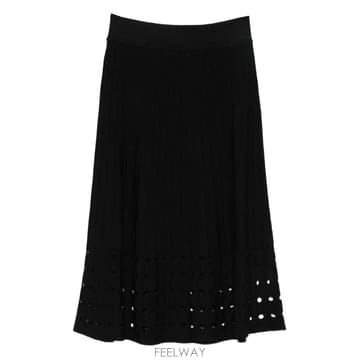 디케이엔와이 크레이프 미디 스커트
