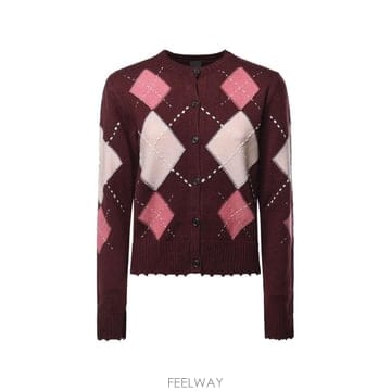 | Other Brand | 26 FW PINKO argyle pattern button up cardigan 107284A3IEYN226 FW PINKO argyle pattern button up cardigan 107284A3