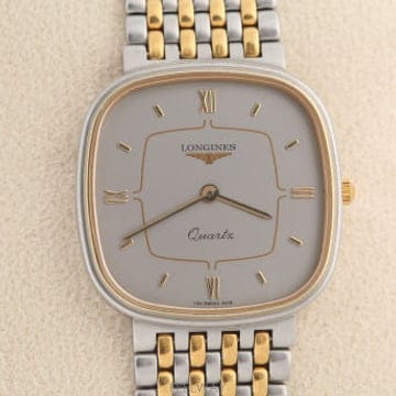 론진 Longines 실버 다이얼 로만 인덱스 골드/스틸 콤비  쿼츠