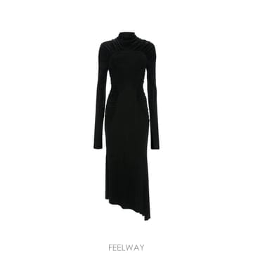 26 FW 빅토리아베컴 개더 비대칭 미디 드레스 1326WDR007472A TP455902292