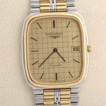 론진 Longines 골드/스틸 콤비 골드 다이얼 쿼츠 4959