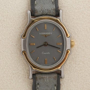 론진 Longines 그레이 다이얼 Gold/ Steel 콤비 여성용 쿼츠 시계