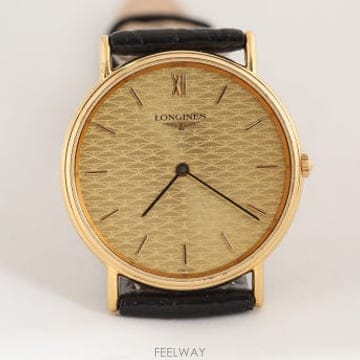 론진 Longines 그랜드 클래식 골드 론진 패턴 다이얼 쿼츠 시계