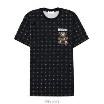26FW 모스키노 반팔 티셔츠 07190241 2555 BLACK