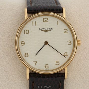 론진 Longines 그랜드 클래식 아이보리 론진 패턴 다이얼 쿼츠 시계