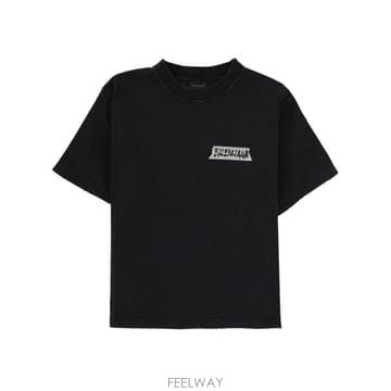 26FW 발렌시아가 마스킹 테이프 티셔츠 850990 TTVL61041 BLACK
