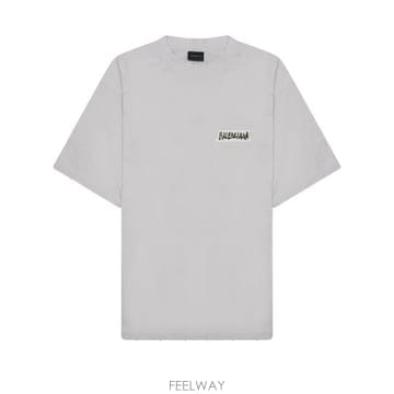26FW 발렌시아가 마스킹 테이프 티셔츠 미디움 핏 764235 TTVL69012 WHITE