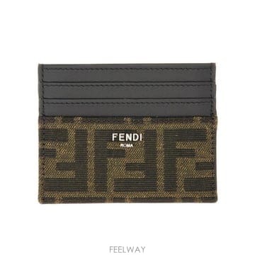 26FW 펜디 FF 패브릭 카드 홀더 7M0164 ALWKF0L3T BROWN