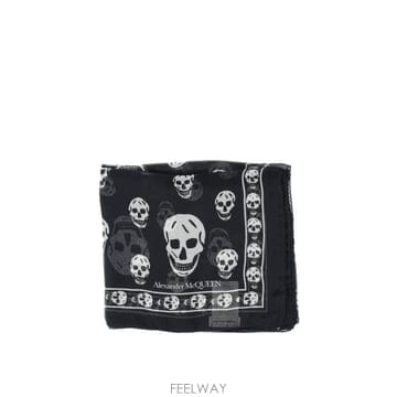 26FW 알렉산더 맥퀸 머플러 스카프 557717 3052Q1078 BLACK IVORY