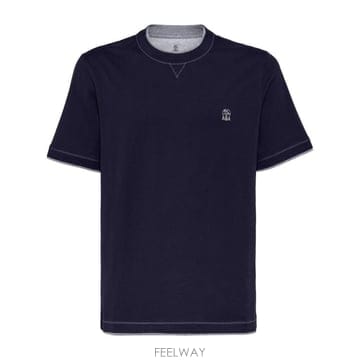 Brunello Cucinelli 26FW ���ڷ� ��ġ�ڸ� ���̾ ��ư ���� ũ��� Ƽ���� M0B137451G CB422 NAVY26FW ���ڷ� ��ġ�ڸ� ���̾ ��ư ���� ũ��� Ƽ��