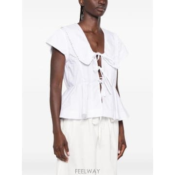 GANNI 26FW ���� �μҸ� Ƽ���� A1040341 151 WHITE26FW ���� �μҸ� Ƽ���� A1040341 151 WHITE