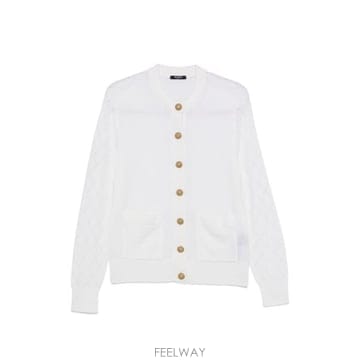 26FW 발망 가디건 HF1KN085 KJ990FA WHITE