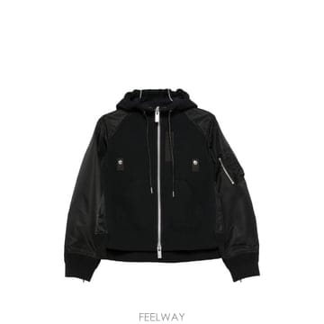 26FW 사카이 후드 티셔츠 26 08680 001 BLACK