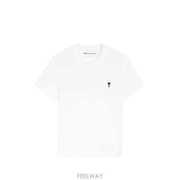 26FW 아미 스몰 하트 로고 코튼 크롭 티셔츠 FTS347 724100 WHITE