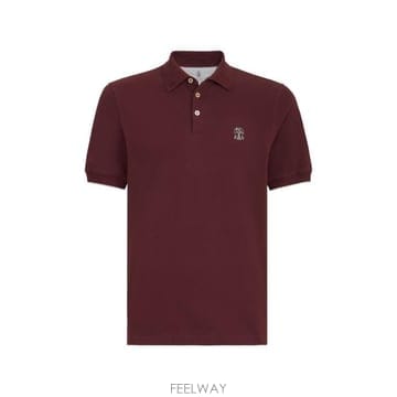 26FW 브루넬로 쿠치넬리 피케 폴로 셔츠 ME8548788 CDC80 BORDEAUX