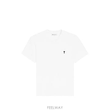 26FW 아미 스몰 하트 로고 라이트 코튼 저지 티셔츠 HTS346 724100 WHITE