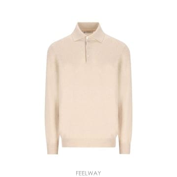 26FW 브루넬로 쿠치넬리 폴로 넥 캐시미어 스웨터 M2200295 CFV79 BEIGE
