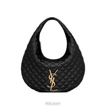 26FW 생로랑 이카 호보 퀼티드 나파 858160 AAANG1000 BLACK