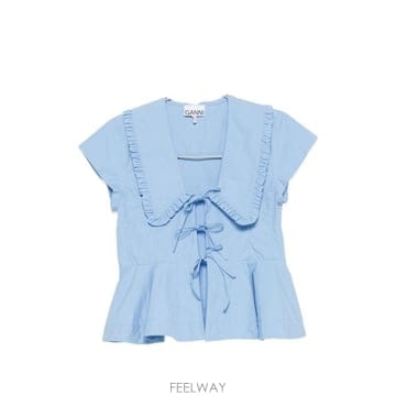 GANNI 26FW ���� �μҸ� Ƽ���� A1040341 ZZL LIGHT BLUE26FW ���� �μҸ� Ƽ���� A1040341 ZZL LIGHT BLUE