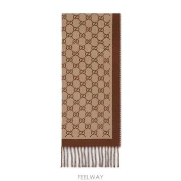 26FW 구찌 울 자카드 스카프 835534 3G2009865 CAMEL