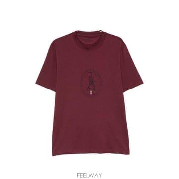 26FW 브루넬로 쿠치넬리 반팔 티셔츠 M0B138519 C9763 BORDEAUX