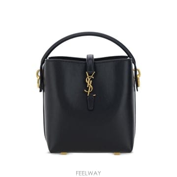26FW 생로랑 르 37 미니 샤이니 레더 버킷백 765870 2R20W1000 BLACK
