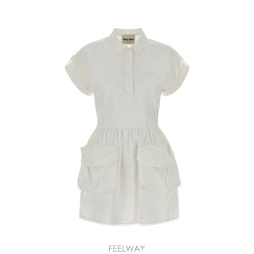 Miu Miu 26SS �̿�̿� ������ ���ø� �巹�� MF6142SOOO163M F0009 White26SS �̿�̿� ������ ���ø� �巹�� MF6142SOOO163M F000